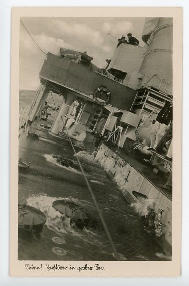 Original WWII German Military Themed Postcard, Kriegsmarine