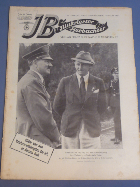 Original 1937 German Magazine, Illustrierter Beobachter, HITLER