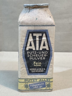 Original WWII Era German ATA Brand Dish Washing Powder, PUTZ UND SCHEUERPULVER