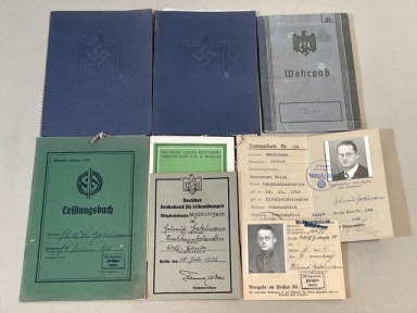 Original WWII German Wehrpa and Sports Documents Grouping to Helmut Gabelmann
