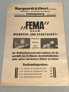 Original Pre-WWII German FEMA Advertisement Poster
