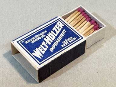 Original WWII German Box of Matches, Welt-Hlzer