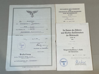 Original WWII German Documents Grouping to NCO Georg Lust