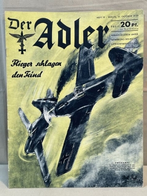 Original WWII German Luftwaffe Magazine Der Adler, October 1939