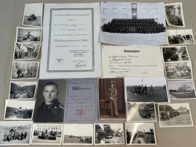 Original WWII German Photographs & Documents Group to Early Panzer Driver!