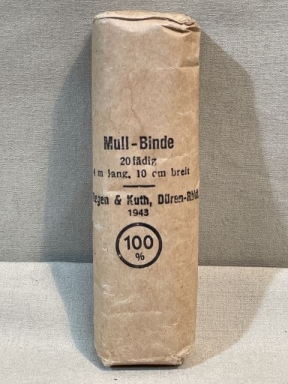 Original WWII German 1943 Dated Small Bandage, Mull-Binde