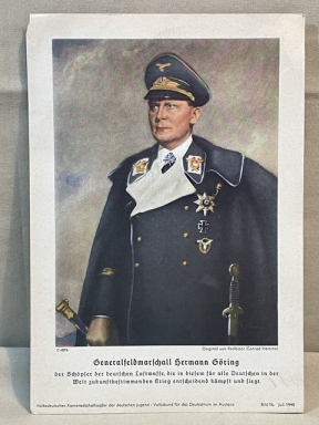 Original WWII German Personality Print, Generalfeldmarschall Hermann Gring