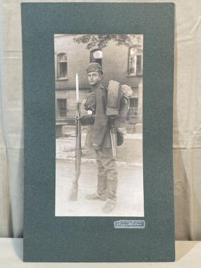 Original WWI German Foot Soldier's Photograph on Stiff Backing