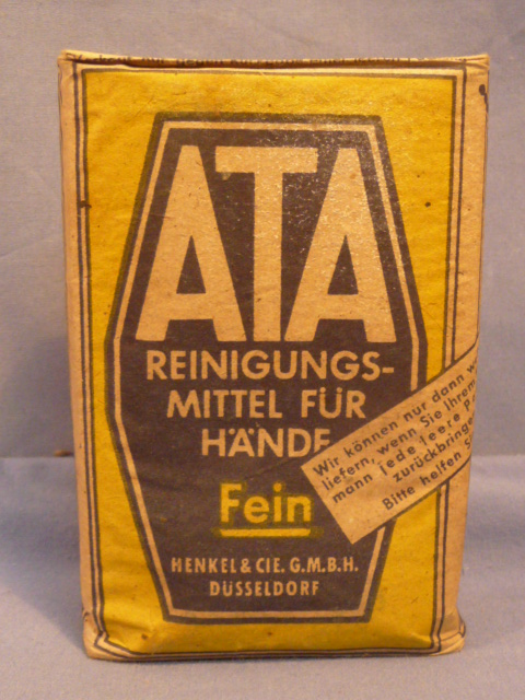 Original WWII German ATA Brand Washing Soap, R.Pfg. Priced!