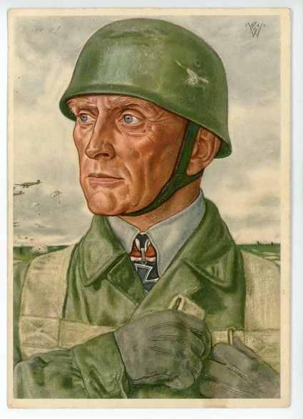 Original WWII German Personality Postcard, Fallschirmj�ger Oberst Br�uer