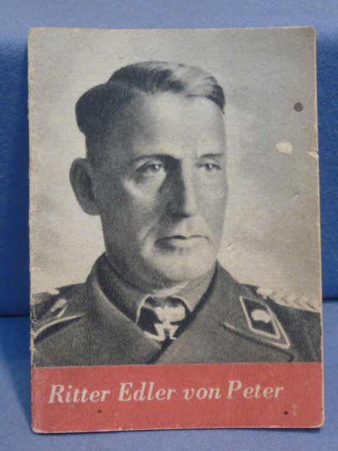 Original WWII German WHW Donation Booklet, SP Gun Officer Ritter Edler von Peter