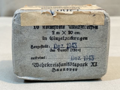 Original WWII German Medical Item, 10 keimfreie Mullstreifen (Germ-Free Gauze Strips)