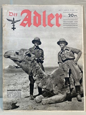 Original WWII German Luftwaffe Magazine Der Adler, March 1942