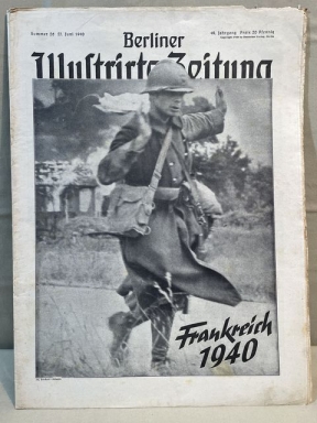 Original WWII German Berliner Illustrierter Zeitung Magazine, June 1940