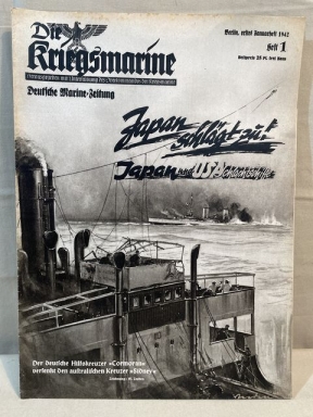 Original WWII German Die Kriegsmarine Magazine, January 1942