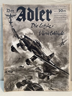 Original WWII German Luftwaffe Magazine Der Adler, June 1940
