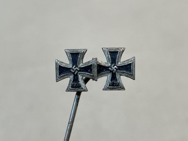 Original WWII German Iron Cross 1st and 2nd Classes Medal Miniature, 9mm