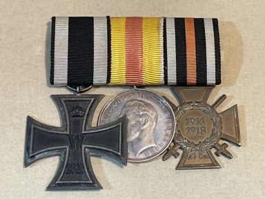 Original Nazi Era German 3 Position Medal Bar, 1914 Iron Cross