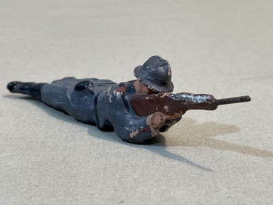 Original Nazi Era German French Toy Soldier Prone Firing Rifle