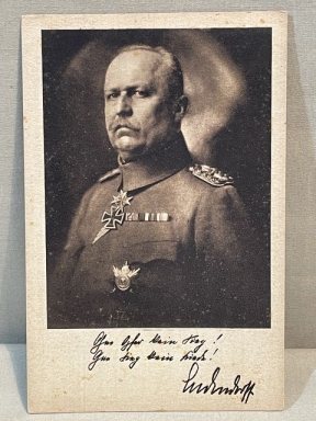 Original WWI German Personality Postcard, Ludendorff