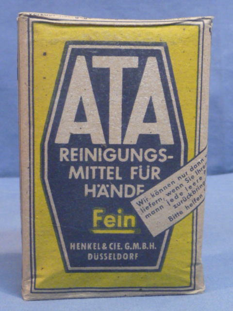Original WWII German ATA Brand Washing Soap, R.Pfg. Priced!