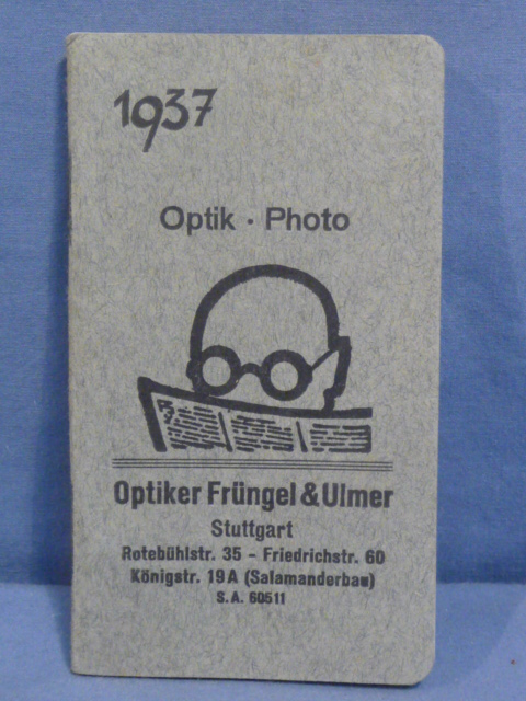 Original Nazi Era German Calendar Book, 1937 Optik - Photo