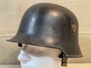 Original Nazi Era German Double Decal M34 Fire Police Helmet