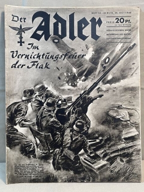Original WWII German Luftwaffe Magazine Der Adler, July 1940