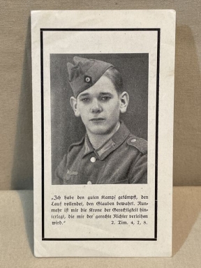 Original WWII German Remembrance Card, Soldat