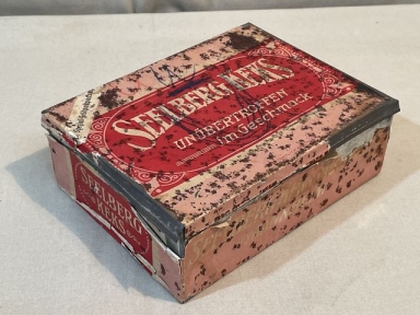 Original WWII German Large Tin for SEELBERG KEKS Spezial-Feldpostpachung