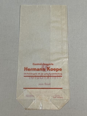 Original WWII Era German Glassine Sack, Hermann Koepe Central Drug Store
