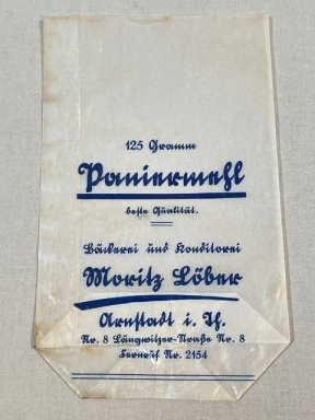 Original WWII Era German Glassine Sack, Breadcrumbs