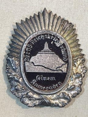 Original WWII Era German Der NS-Reichskriegerbund seinem Kameraden Badge