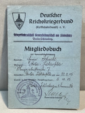 Original Nazi Era German DRKB Membership/Dues Book Plus