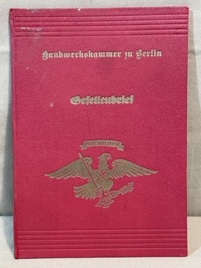 Original WWII German Journeyman's Certificate, Gesellenbrief