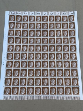 Original WWII German Sheet of Hitler Head Postage Stamps