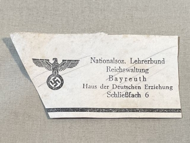 Original Nazi Era German NS-Lehrerbund Envelope Corner