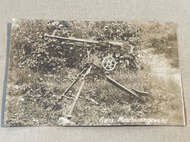 Original WWI German Photograph, Captured French Machine Gun