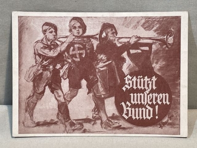 Original Nazi Era German Postcard, Support Our Newsletters