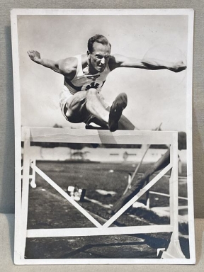 Original Nazi Era German Sports and Physical Culture Postcard, ON THE HURDLE