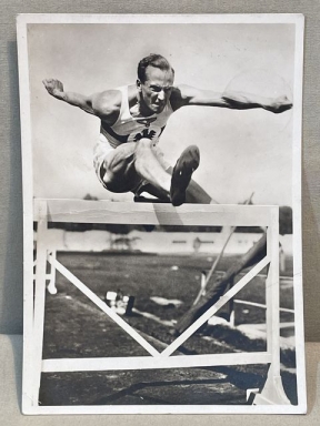Original Nazi Era German Sports and Physical Culture Postcard, ON THE HURDLE