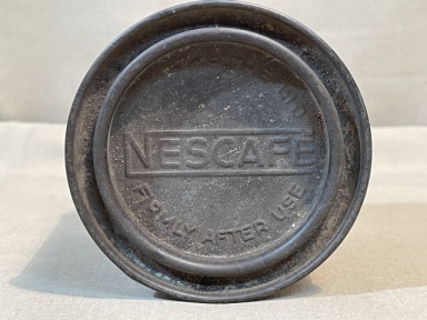 Original WWII US or British Re-Sealable Steel Ration Can, NESCAFE