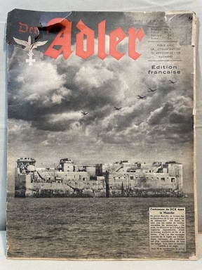 Original WWII German Der Adler Luftwaffe Magazine, French Language