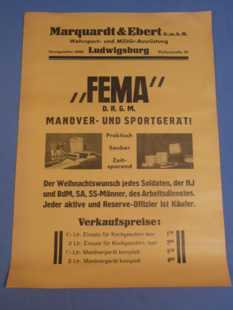 Original Pre-WWII German FEMA Advertisement Poster