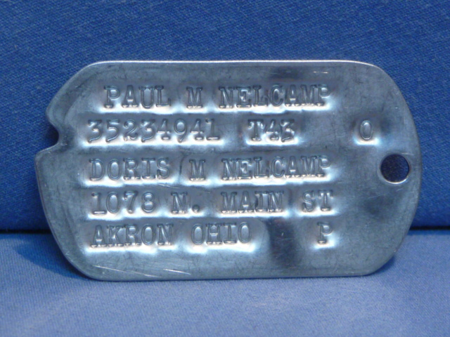 Original WWII US GI Next-Of-Kin Dog Tag