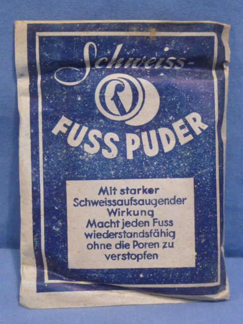 Original Nazi Era German Schweiss-Foot Powder Packet