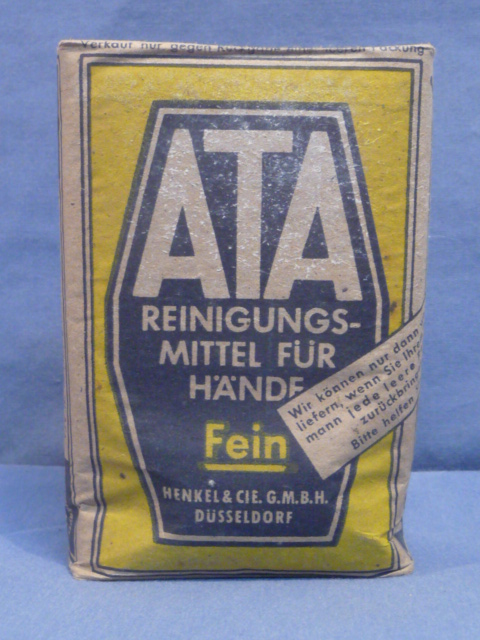 Original WWII German ATA Brand Washing Soap, R.Pfg. Priced!