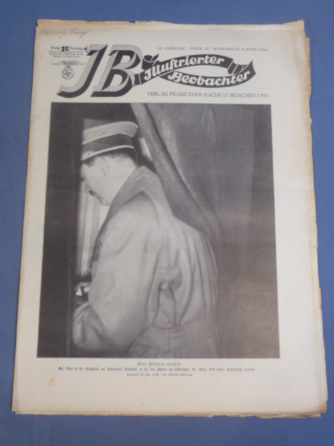 Original 1936 German Magazine, Illustrierter Beobachter, HITLER