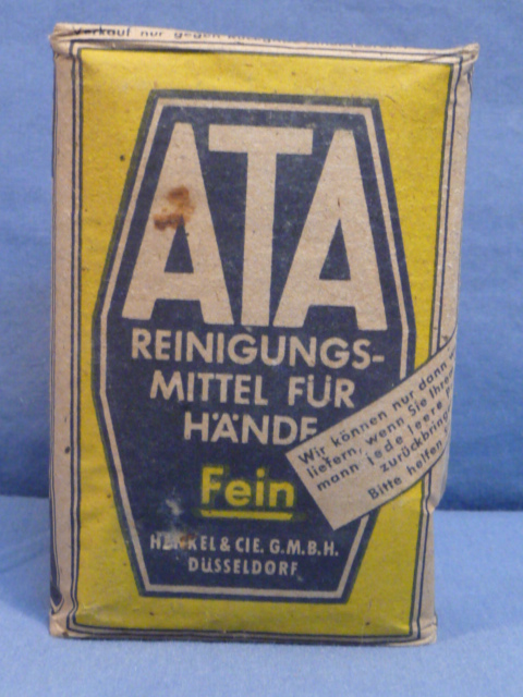 Original WWII German ATA Brand Washing Soap, R.Pfg. Priced!