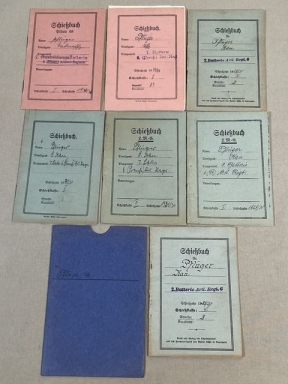 Original WWII German Soldier's Schiebuch (Shooting Book) Set, SEVEN BOOKS!